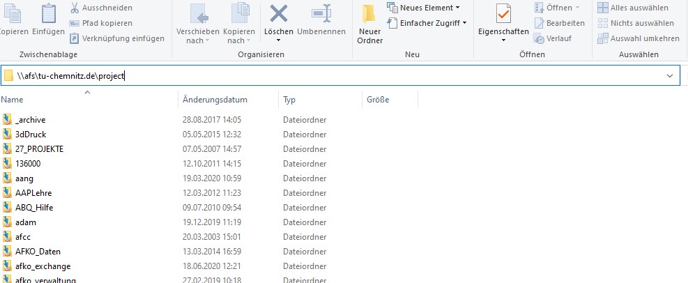 Projektverzeichnis